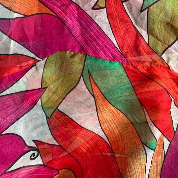 Ronny Kobo Natasha Floral Tropical Multicolor Cut Out Maxi Dress High Low - XS - Picture 7 of 10